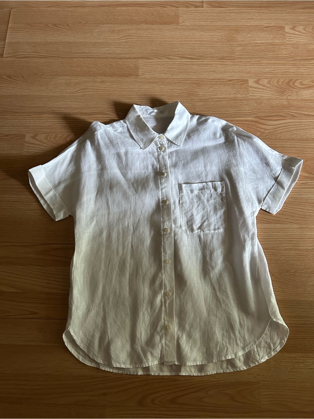 MNG Mango 100% Linen White Dolman Style Button Down Shirt XS